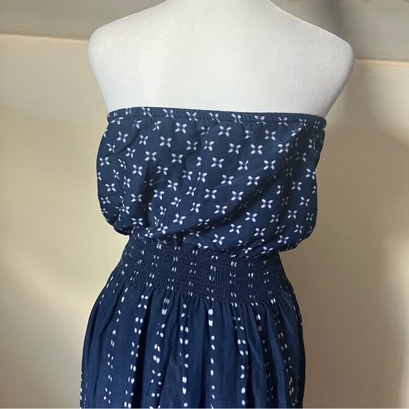Athleta Blue Strapless Printed Maxi Dress size XS - Picture 6 of 8